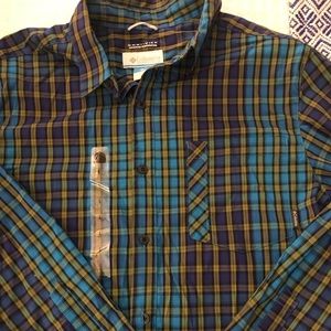 Columbia men's long sleeve button down shirt - L